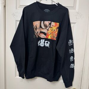 My Hero Academia Black Graphic Women’s Pullover Crew Neck Sweatshirt Size Large